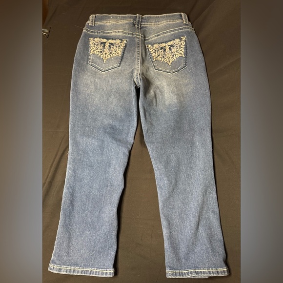 Blue Straight Leg Jeans with Subtle Fading - Picture 6 of 10